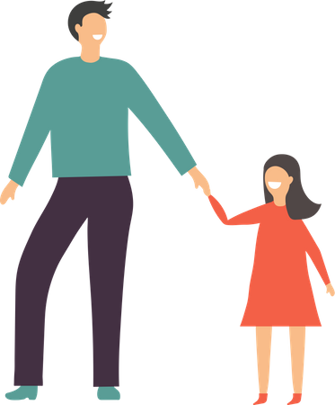 Father and daughter  일러스트레이션