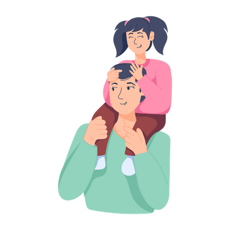 Father and daughter love  일러스트레이션