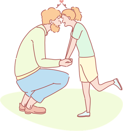 Father and daughter playing and love eachother  Illustration
