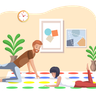 playing twister with family illustrations free