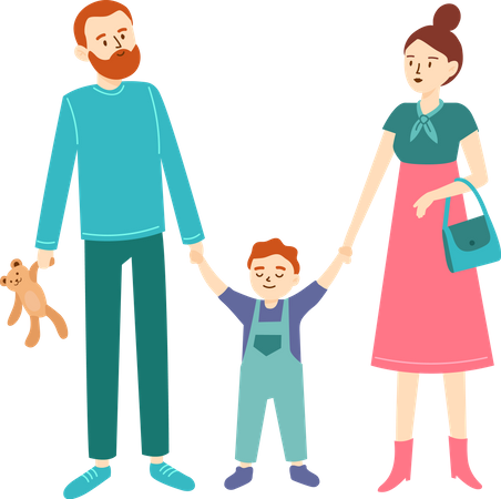 Father and mother with child  Illustration