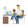 father and son illustration free download