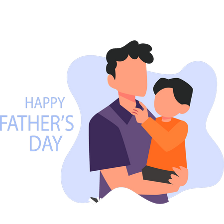 Father and son celebrating Father's Day  Illustration