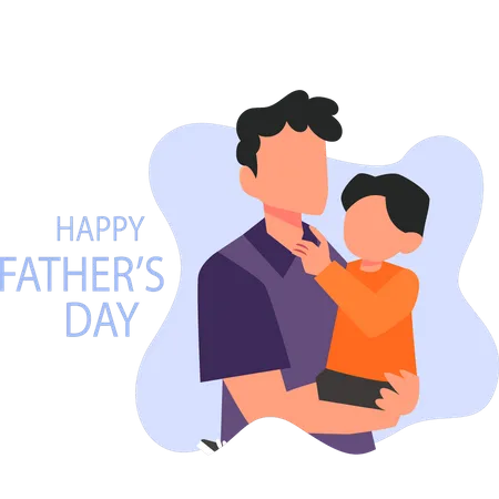 Father And Son Celebrating Fathers Day Illustration