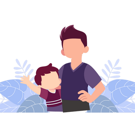 Father and son celebrating Father's Day  Illustration