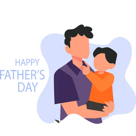 Father and son celebrating Father's Day  Illustration