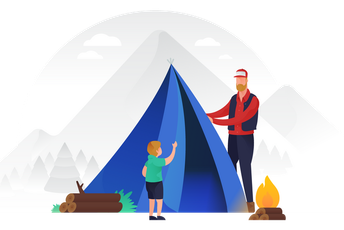 UI Banners - Camping Scene Illustration Pack