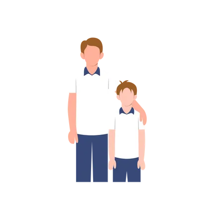 Father and son spend time together  Illustration