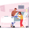 illustrations of sick mother