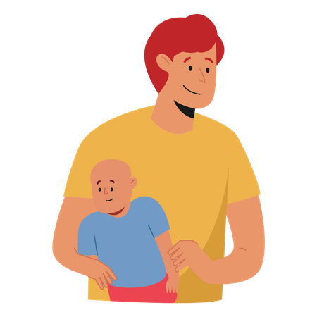 Father Carrying son Illustration