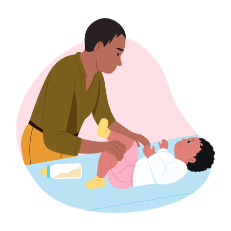 Father child playing together  Illustration