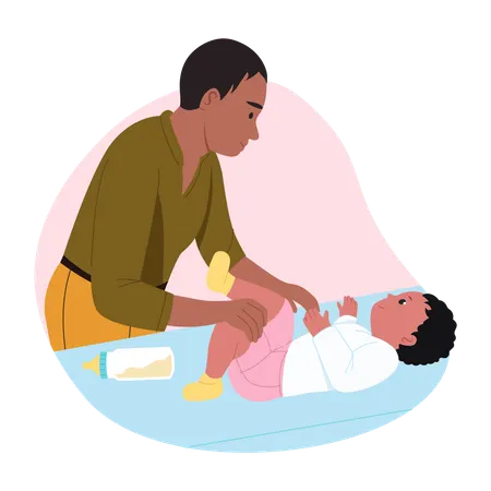 Father child playing together  Illustration