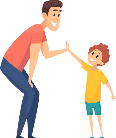 Father clapping hands to son Illustration