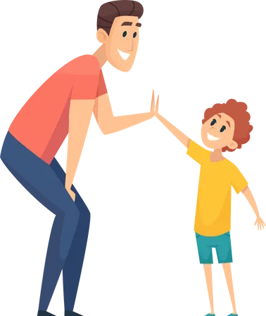 Father clapping hands to son  Illustration
