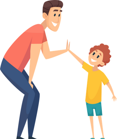 Father clapping hands to son  Illustration