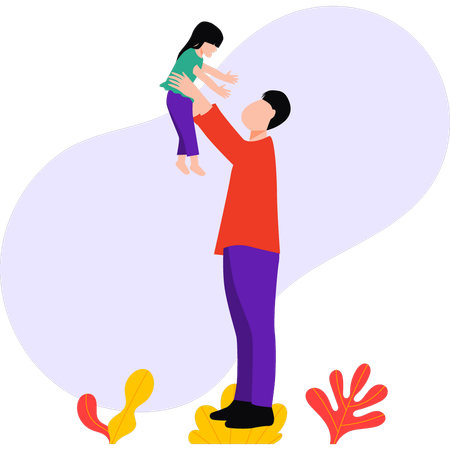 Father daughters love  Illustration