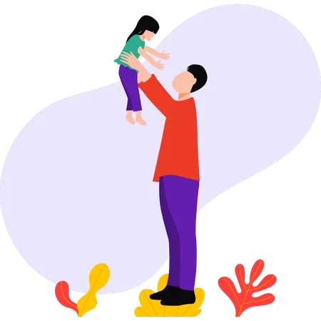 Father daughters love  Illustration