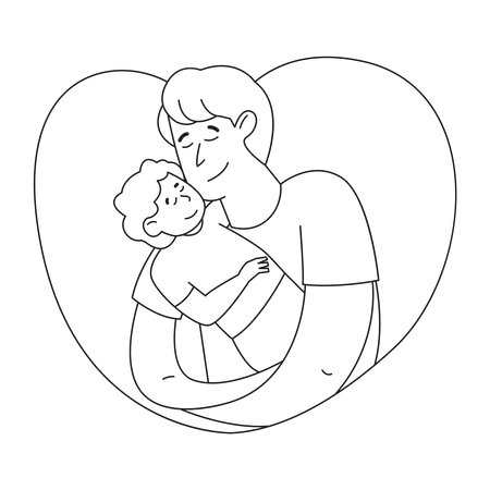 Father Holding a Baby  Illustration