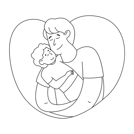 Father Holding a Baby  Illustration