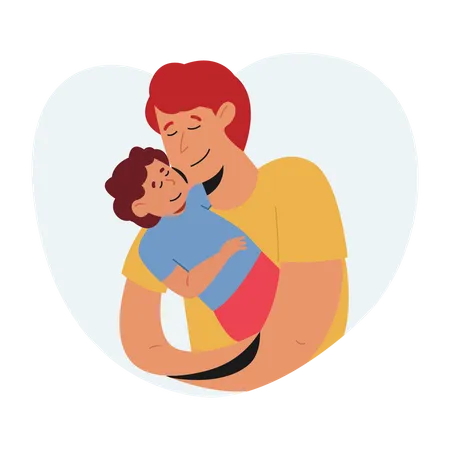 Father Holding a Baby  Illustration