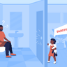 father in bathroom illustrations free