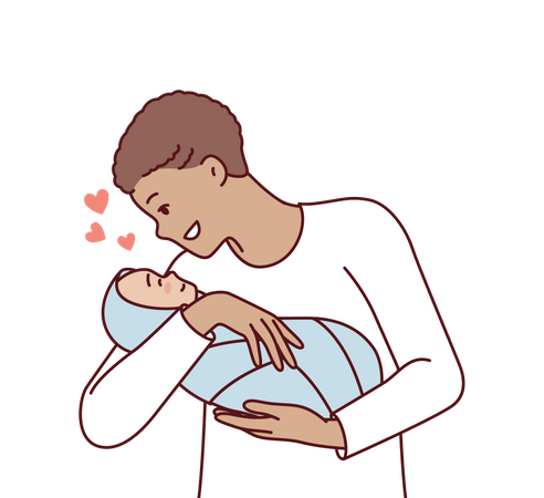 Father love for baby Illustration