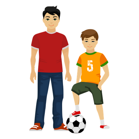 Father play with cute son Illustration