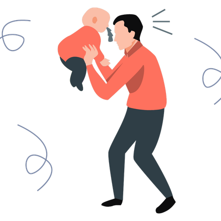 Father playing with child  Illustration