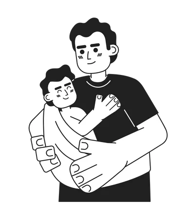 Father taking baby everywhere  Illustration