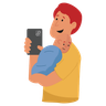 illustration for father taking selfie