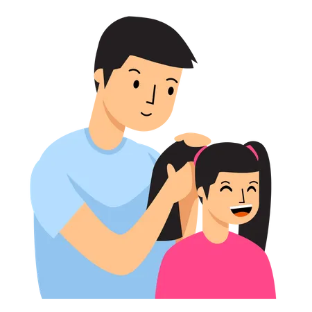 Father Tie Hair  Illustration