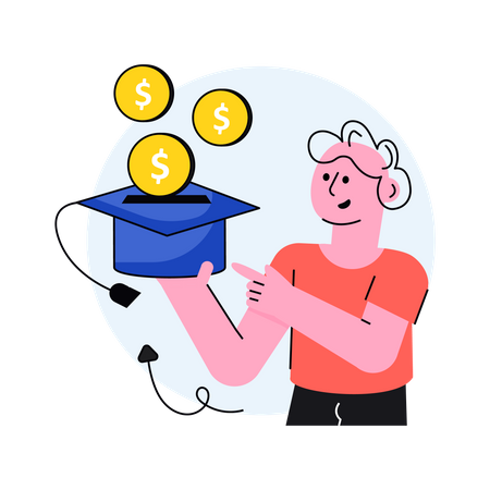 Father who is saving money for his kids education  Illustration