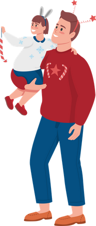 Father with daughter Illustration
