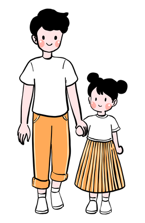 Father with daughter  Illustration