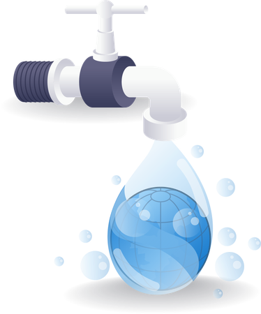 Faucet releases a source of clean water  イラスト