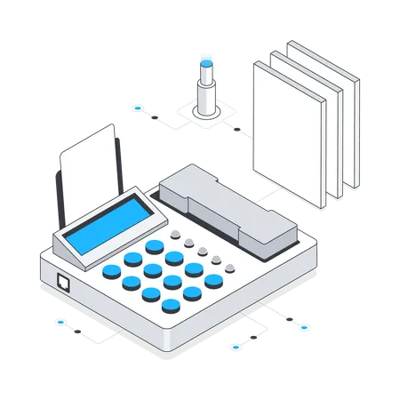 Fax Machine  Illustration