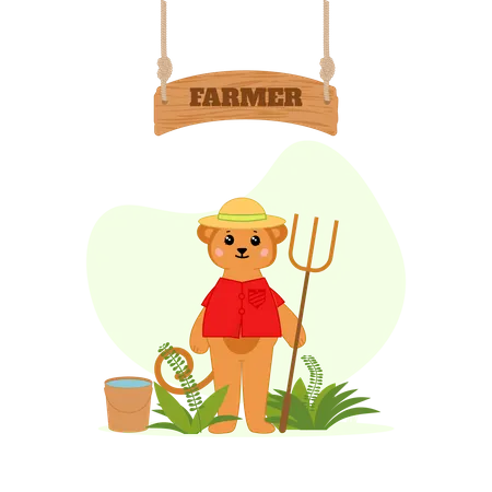 Urso fazendeiro  Ilustração