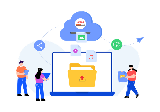 Enviar arquivo para nuvem  Ilustração