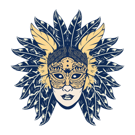 Feathered mask  Illustration