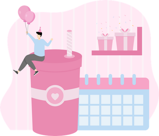 Fecha de celebración de cumpleaños  Ilustración