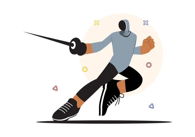 Fechter, Spieler, Sport, gewinnen, spiel  Illustration