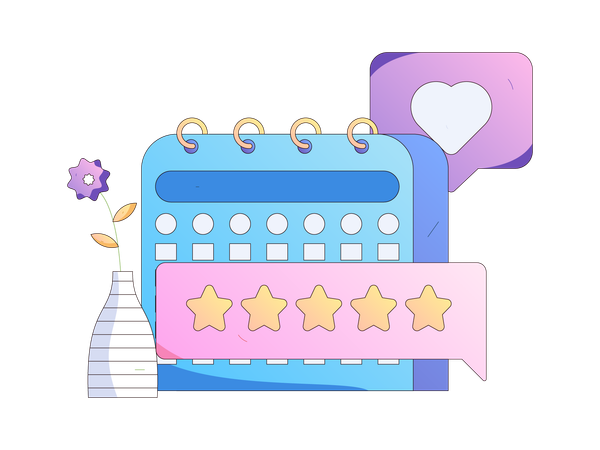 Feedback and review schedule  イラスト