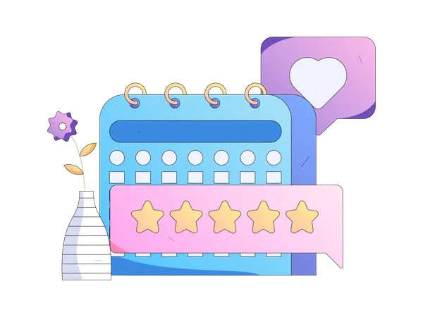 Feedback and review schedule  イラスト