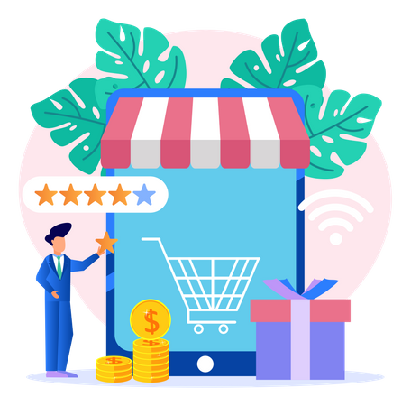 Comentários sobre compras on-line  Ilustração