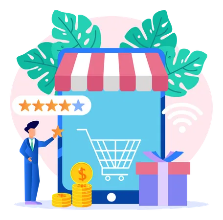 Comentários sobre compras on-line  Ilustração