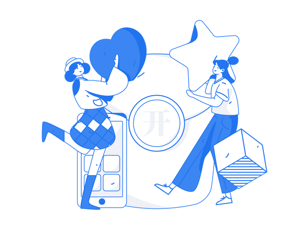 Duas garotas fazendo feedback de compras  Ilustração