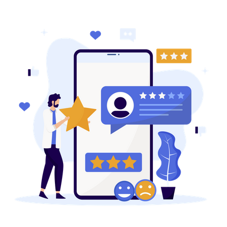 Cliente dando feedback  Ilustração