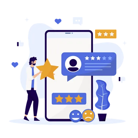 Cliente dando feedback  Ilustração