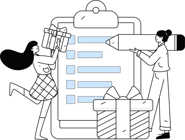 Feedback form being filled in  Illustration