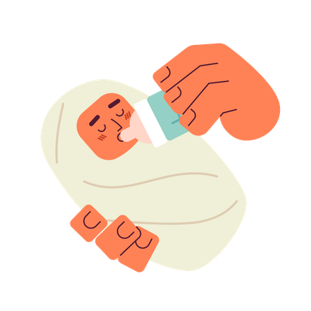 Feeding baby  Illustration